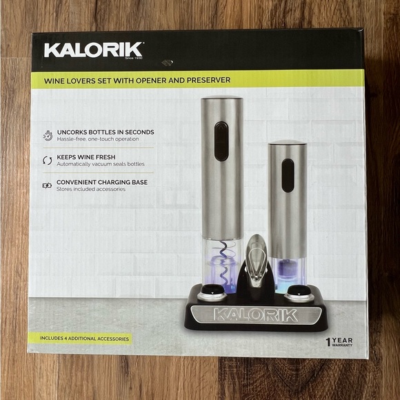 Kalorik Wine Opener Set and Preserver, Stainless Steel - Picture 3 of 8